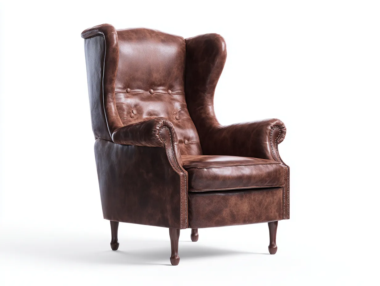 Sessel Echtleder 85x90x115 cm - braun - für Wohnzimmer - klassisches Design-Airyify