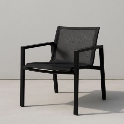 Sedia con Struttura in Metallo Nero e Tessuto a Rete 85x60x58 cm