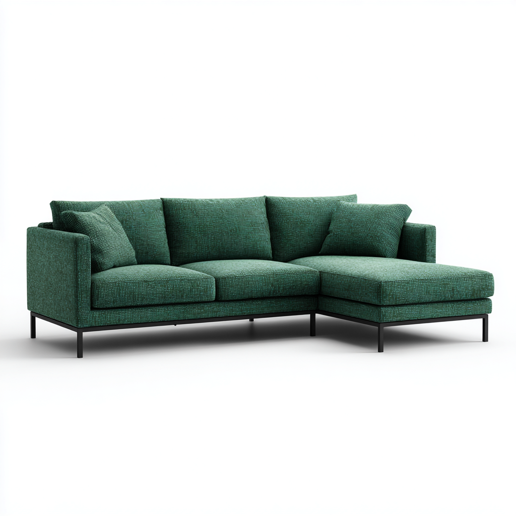 Canapé d'angle Tissu 270x158x82 cm - Vert - Style moderne-Abodearo