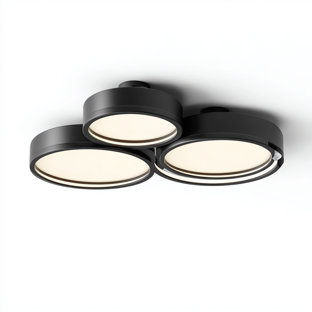 Plafonnier Métal-Plastique 50x46x12 cm - Noir - Design moderne-Abodearo