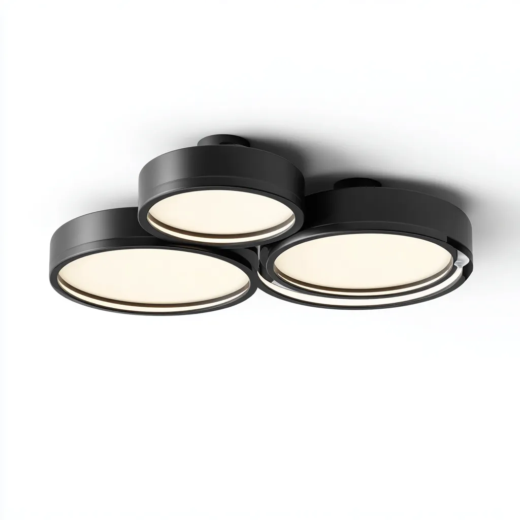 Plafonnier Métal-Plastique 50x46x12 cm - Noir - Design moderne-Abodearo