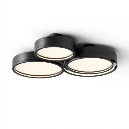 Plafonnier Métal-Plastique 50x46x12 cm - Noir - Design moderne-Abodearo