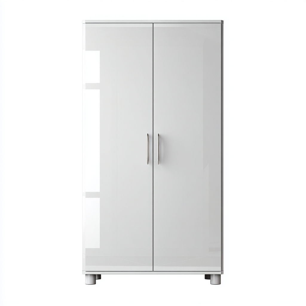 Armoire en panneaux bois 169x57x197 cm - blanc - style moderne brillant pour chambre-Abodearo