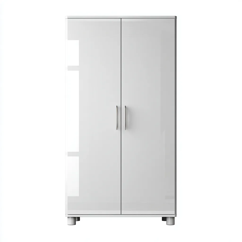 Armoire en panneaux bois 169x57x197 cm - blanc - style moderne brillant pour chambre-Abodearo