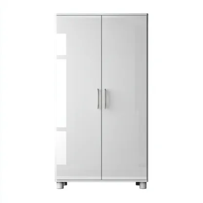 Armoire en panneaux bois 169x57x197 cm - blanc - style moderne brillant pour chambre-Abodearo