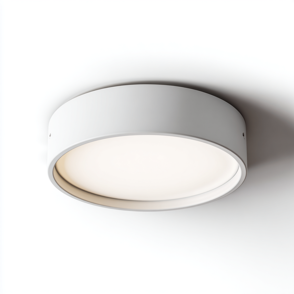 Plafonnier Métal-Plastique 30x30x8 cm - Blanc - Design moderne-Abodearo