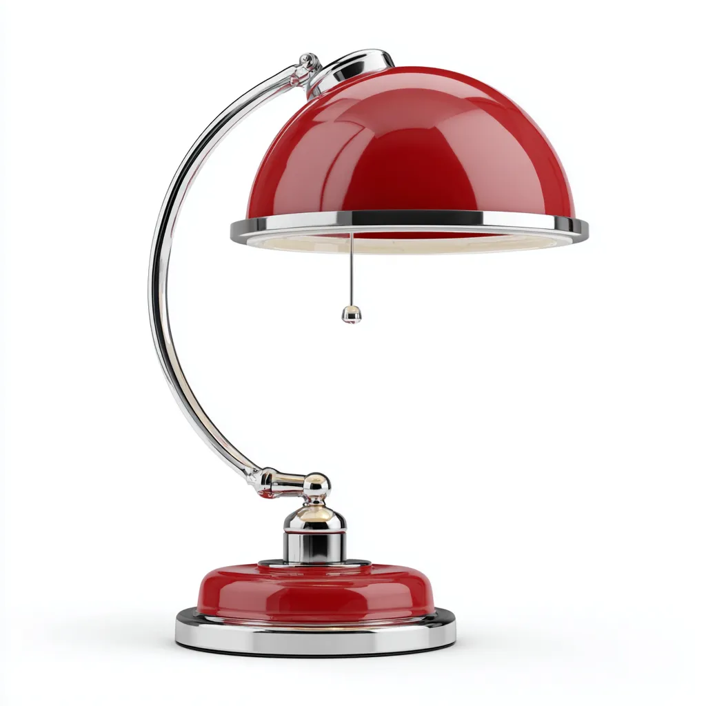 Lampe de table Métal 28x18 cm - Rouge - Style rétro-Abodearo