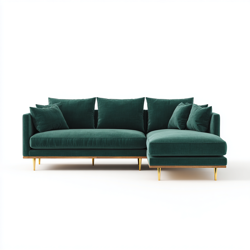 Canapé d'angle Velours 275x165x85 cm - Vert - Style contemporain-Abodearo