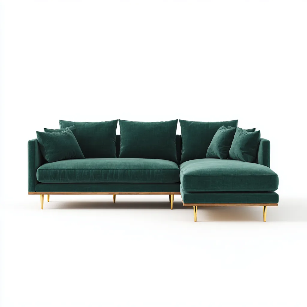 Canapé d'angle Velours 275x165x85 cm - Vert - Style contemporain-Abodearo