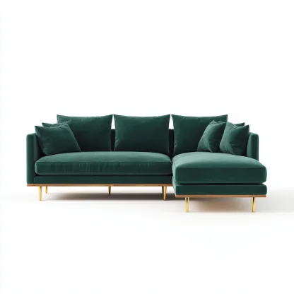 Canapé d'angle Velours 275x165x85 cm - Vert - Style contemporain-Abodearo