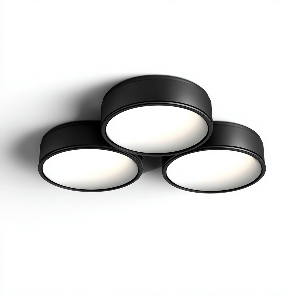 Plafonnier Métal-Plastique 46x44x13 cm - Noir - Design moderne-Abodearo