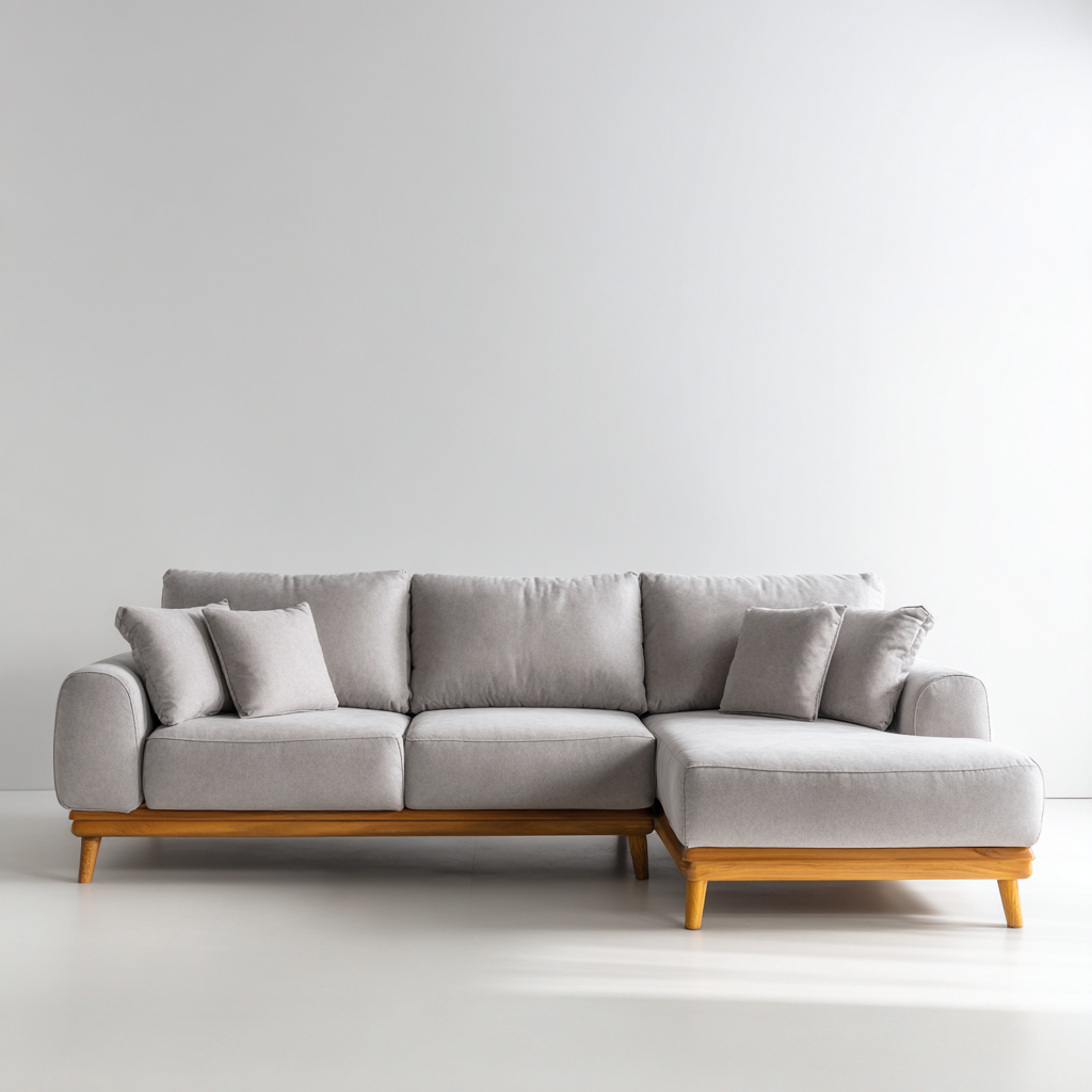 Canapé d'angle Tissu 275x160x82 cm - Gris - Style moderne-Abodearo