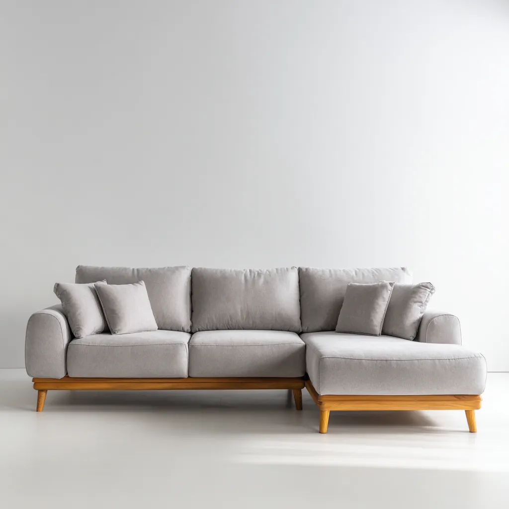 Canapé d'angle Tissu 275x160x82 cm - Gris - Style moderne-Abodearo