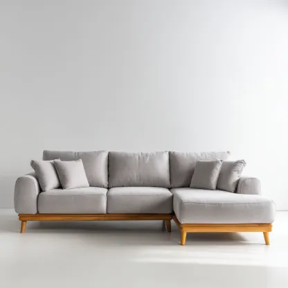 Canapé d'angle Tissu 275x160x82 cm - Gris - Style moderne-Abodearo