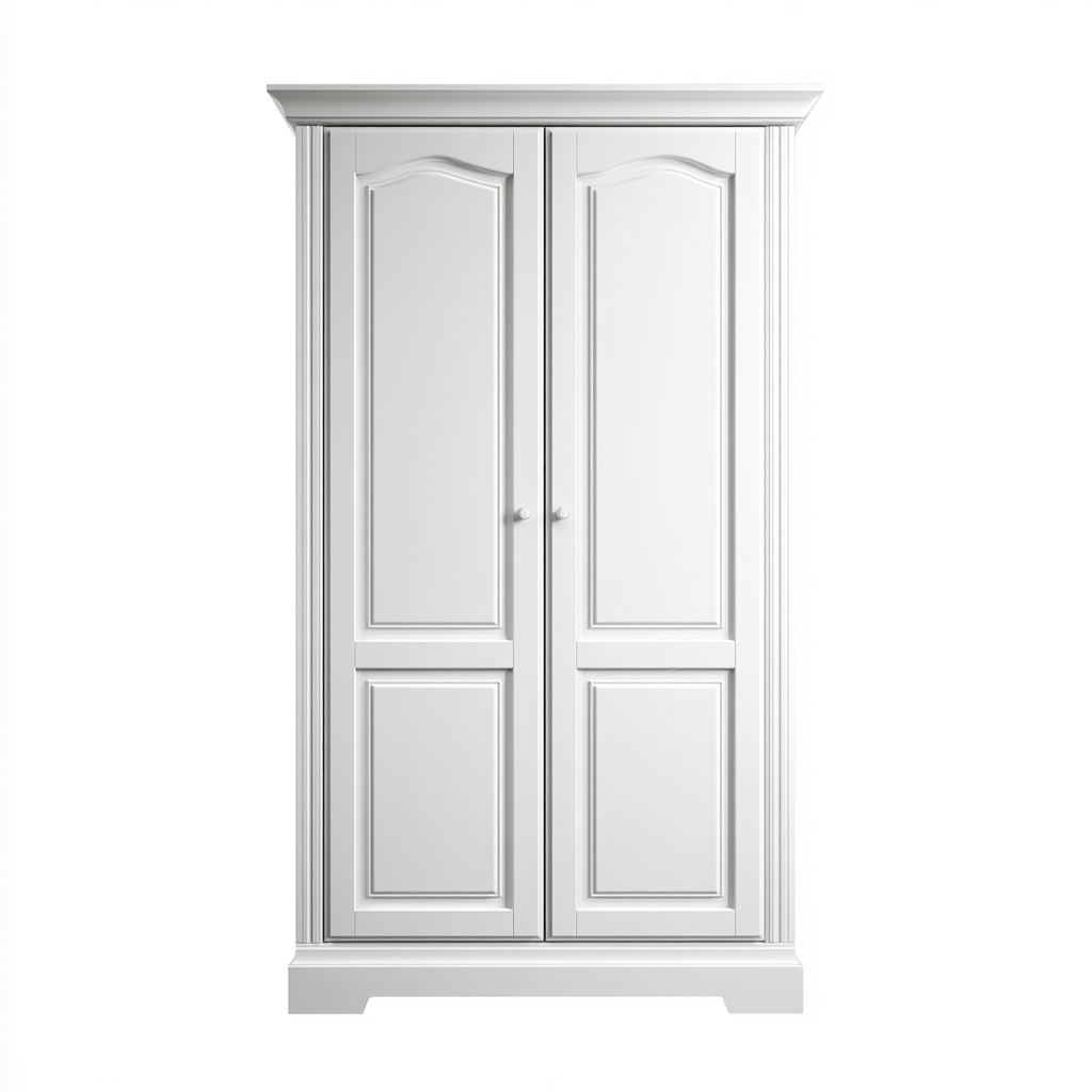 Armoire en panneaux bois 176x61x206 cm - blanc - style classique pour chambre-Abodearo