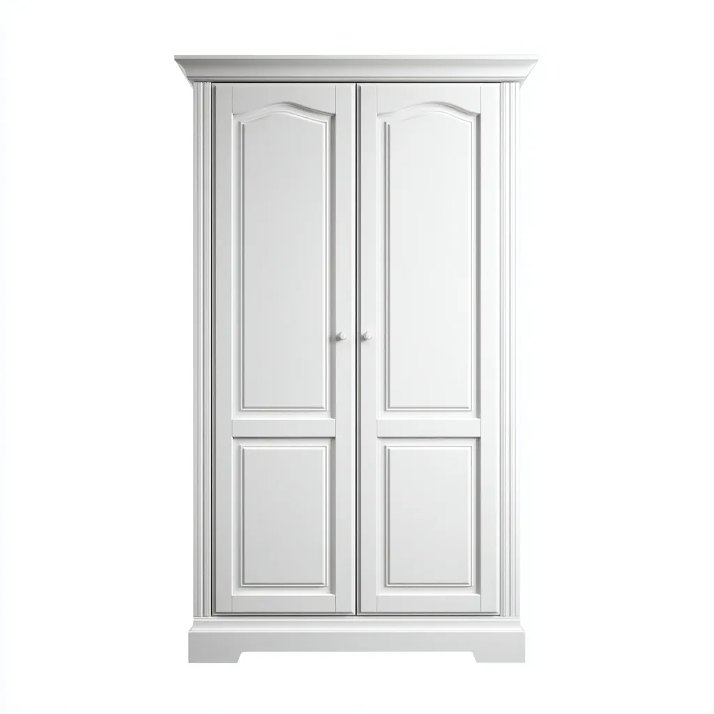 Armoire en panneaux bois 176x61x206 cm - blanc - style classique pour chambre-Abodearo