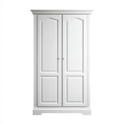 Armoire en panneaux bois 176x61x206 cm - blanc - style classique pour chambre-Abodearo
