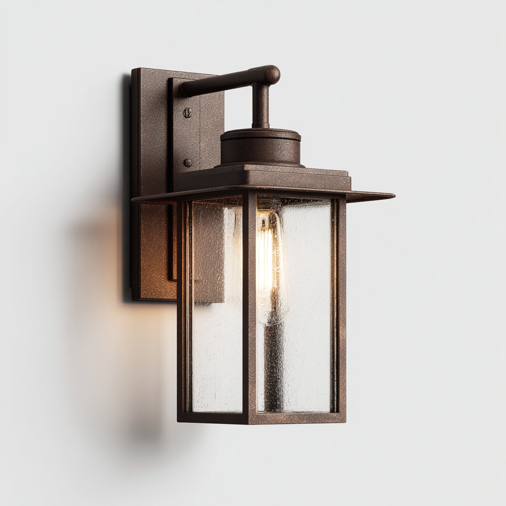 Applique murale Métal-Verre 30x18 cm - Bronze - Style moderne-Abodearo