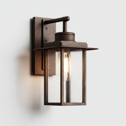 Applique murale Métal-Verre 30x18 cm - Bronze - Style moderne-Abodearo