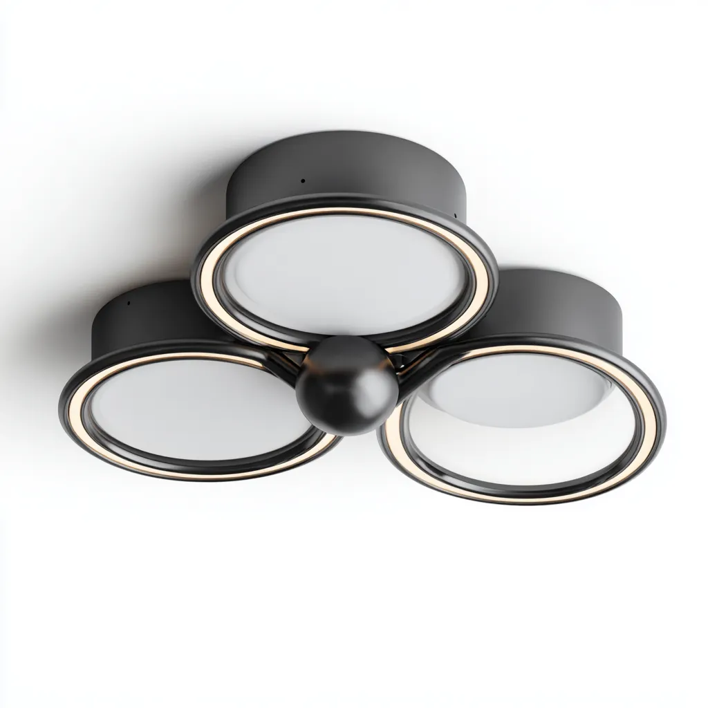 Plafonnier Métal-Plastique 48x45x14 cm - Noir - Design moderne-Abodearo