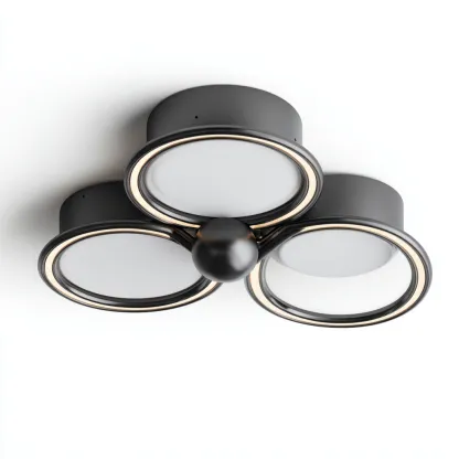 Plafonnier Métal-Plastique 48x45x14 cm - Noir - Design moderne-Abodearo