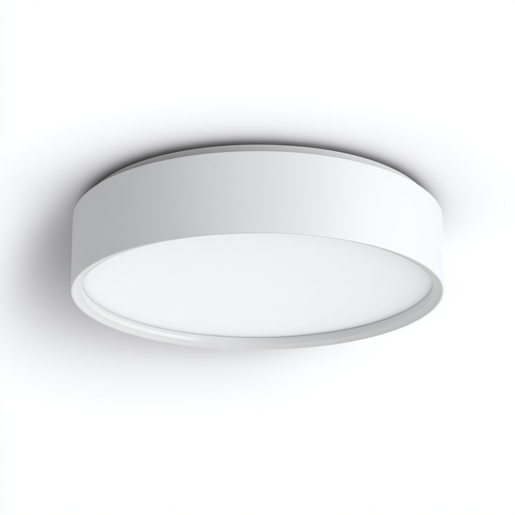 Plafonnier Métal-Plastique 32x32x7 cm - Blanc - Design moderne-Abodearo