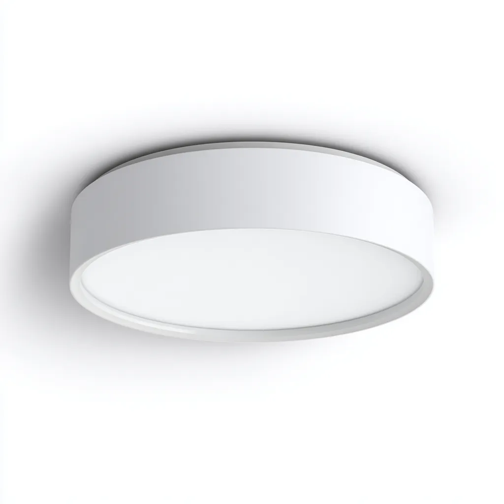 Plafonnier Métal-Plastique 32x32x7 cm - Blanc - Design moderne-Abodearo