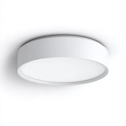 Plafonnier Métal-Plastique 32x32x7 cm - Blanc - Design moderne-Abodearo