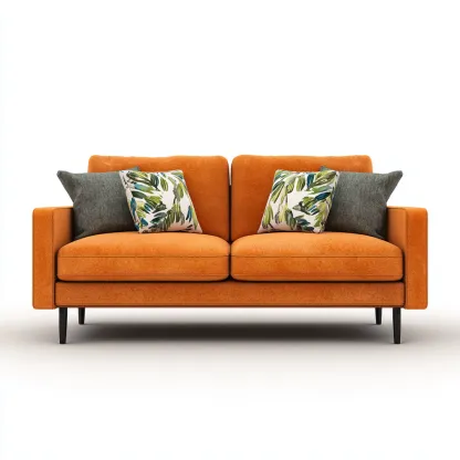 Canapé droit Velours 150x85x85 cm - Orange - Style moderne-Abodearo