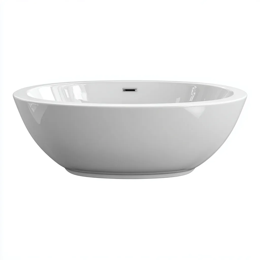 Baignoire îlot résine 165x85x55 cm - blanc - design moderne-Abodearo