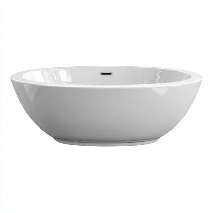 Baignoire îlot résine 165x85x55 cm - blanc - design moderne-Abodearo