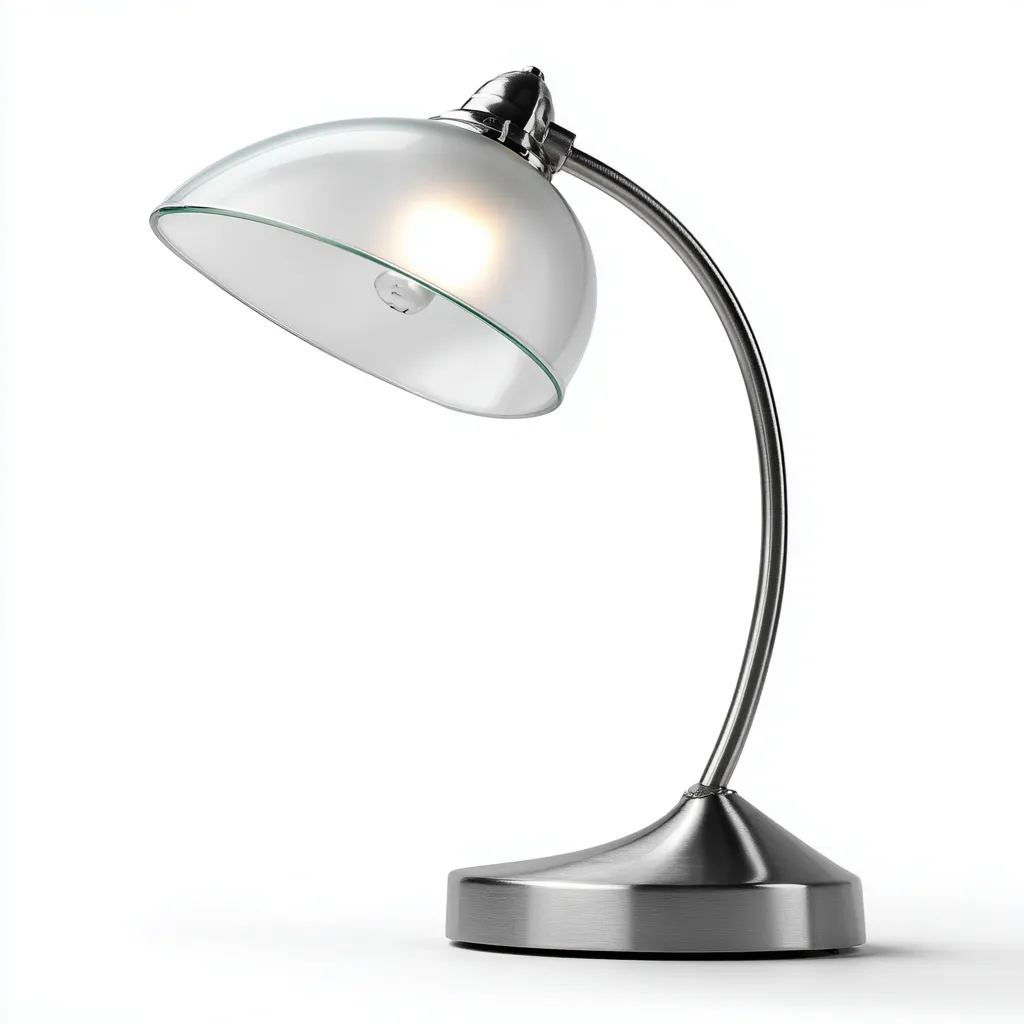 Lampe de table Métal-Verre 28x16 cm - Argent-Transparent - Style moderne-Abodearo