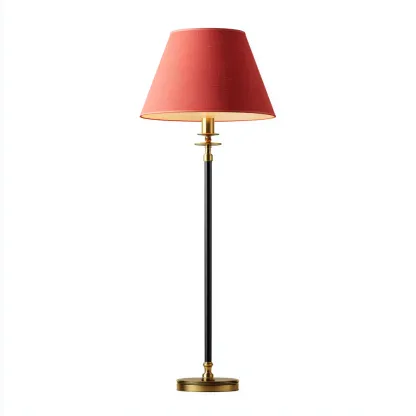 Lampadaire Métal-Tissu 150x30 cm - Rouge-Noir-Or - Style classique-Abodearo