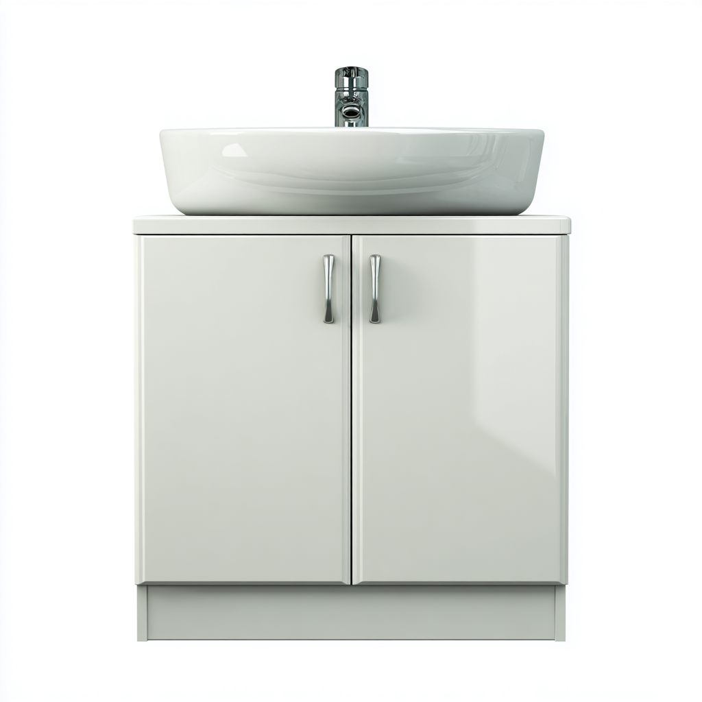 Meuble vasque Bois 60x45x85 cm - Blanc - Design moderne-Abodearo