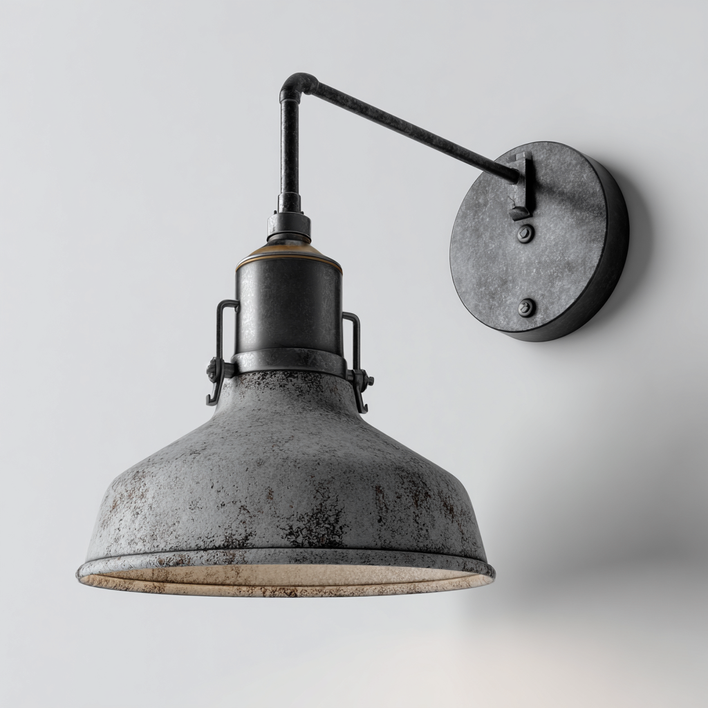 Applique murale Métal 34x22 cm - Gris - Style industriel-Abodearo