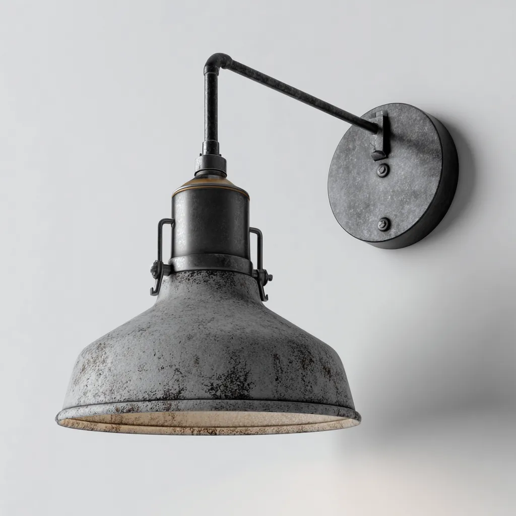 Applique murale Métal 34x22 cm - Gris - Style industriel-Abodearo