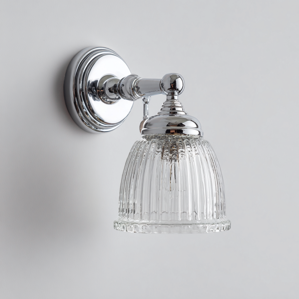 Applique murale Métal-Verre 22x15 cm - Argent-Transparent - Style classique-Abodearo