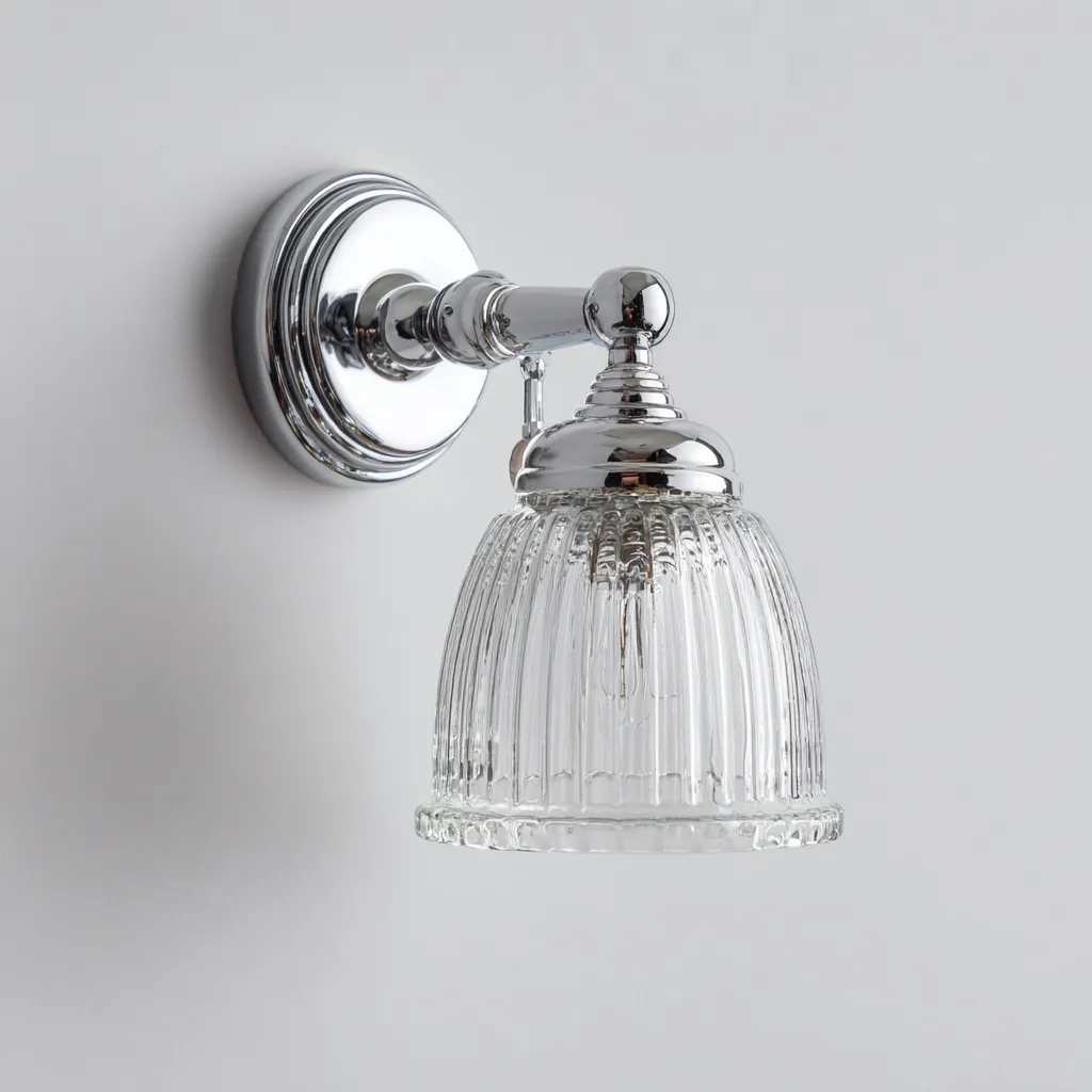 Applique murale Métal-Verre 22x15 cm - Argent-Transparent - Style classique-Abodearo