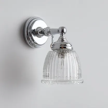 Applique murale Métal-Verre 22x15 cm - Argent-Transparent - Style classique-Abodearo