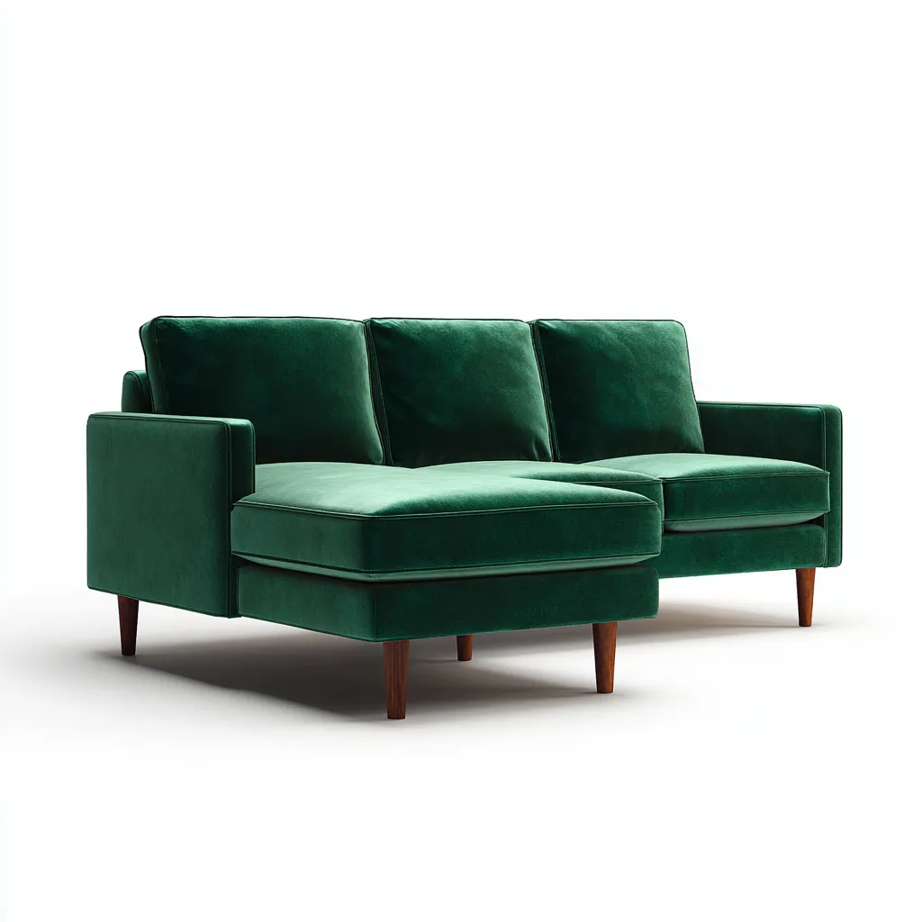 Canapé d'angle Velours 265x155x85 cm - Vert - Style moderne-Abodearo
