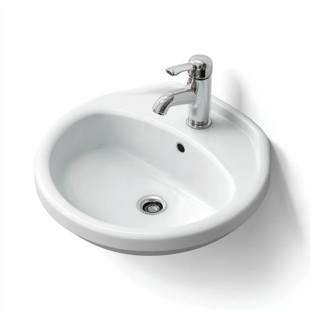 Lavabo Céramique 48x42x18 cm - Blanc - Design fonctionnel-Abodearo