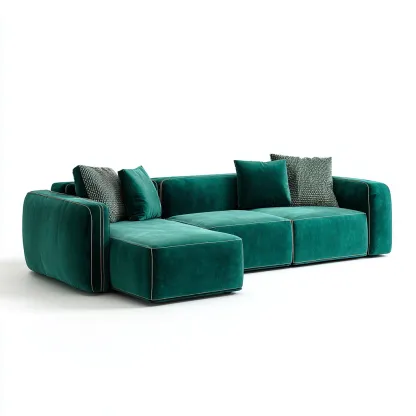 Canapé d'angle Velours 270x165x85 cm - Vert - Design moderne-Abodearo