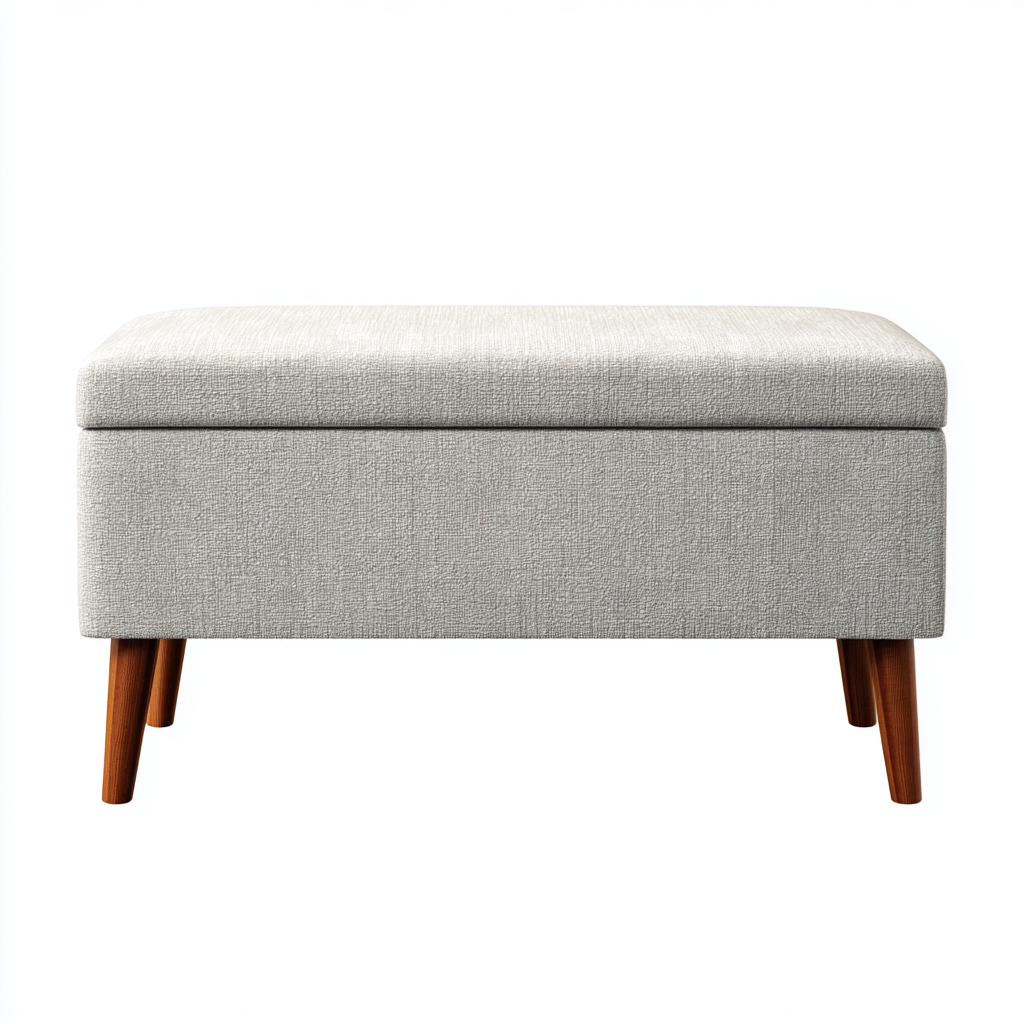 Banc de lit en tissu avec coffre 90x40x45 cm - gris - style moderne pour chambre-Abodearo