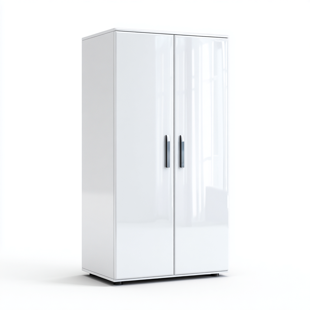 Armoire en panneaux bois 168x58x196 cm - blanc - style moderne brillant pour chambre-Abodearo