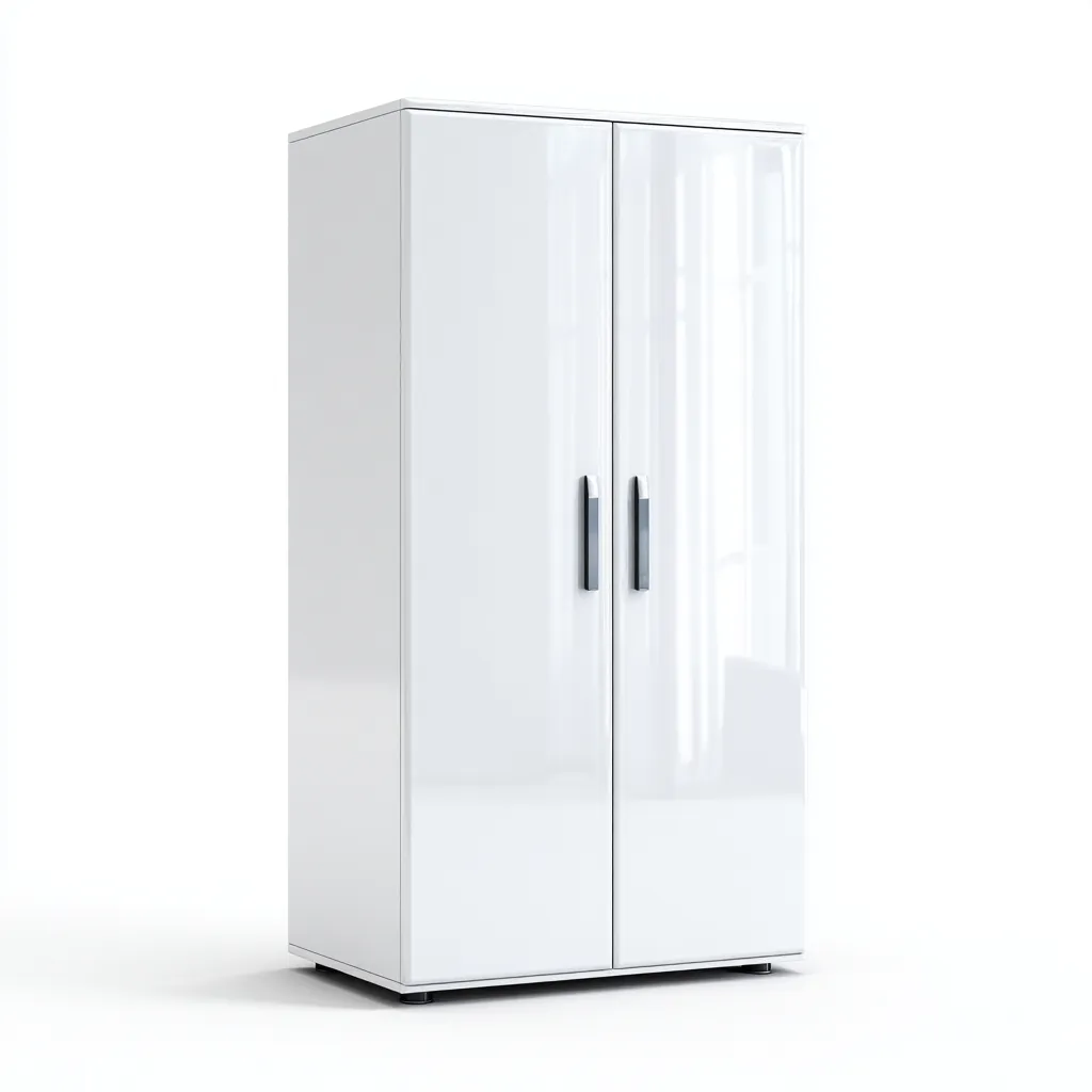 Armoire en panneaux bois 168x58x196 cm - blanc - style moderne brillant pour chambre-Abodearo