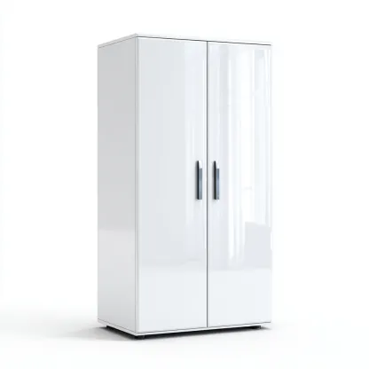 Armoire en panneaux bois 168x58x196 cm - blanc - style moderne brillant pour chambre-Abodearo