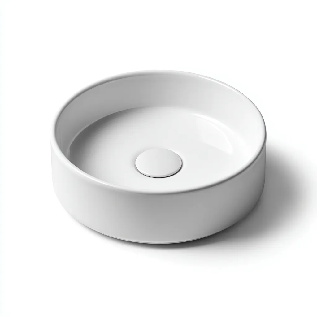 Lavabo Céramique 40x40x12 cm - Blanc - Design minimaliste-Abodearo