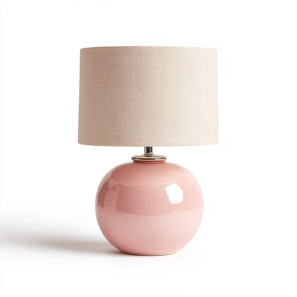 Lampe de table Céramique 32x20 cm - Rose-Beige - Style moderne-Abodearo