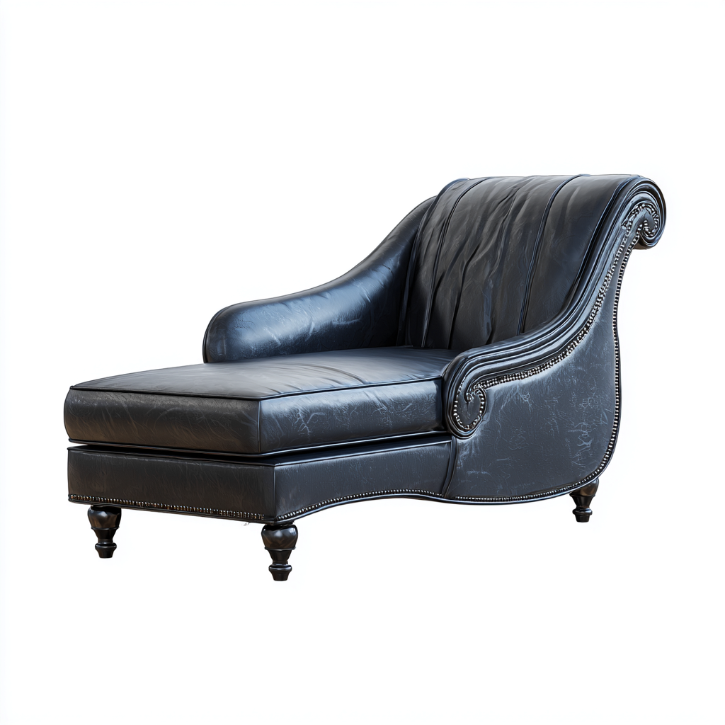 Chaise longue Similicuir 165x72x96 cm - Noir - Style classique-Abodearo