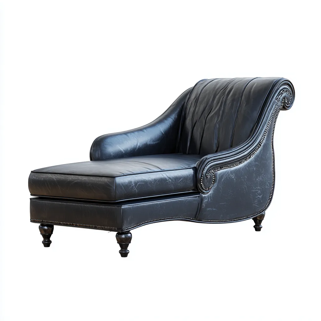 Chaise longue Similicuir 165x72x96 cm - Noir - Style classique-Abodearo